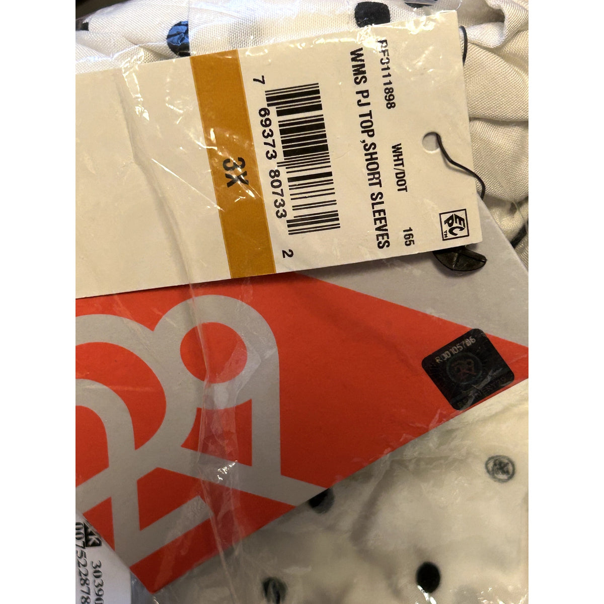 REFINERY29 NWT Piera Crop Pajama Top In Black/white Mini Logo Dot Size 3X