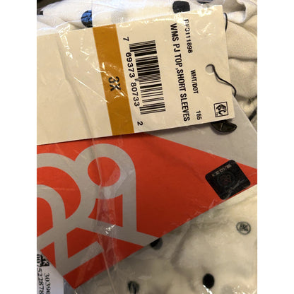 REFINERY29 NWT Piera Crop Pajama Top In Black/white Mini Logo Dot Size 3X