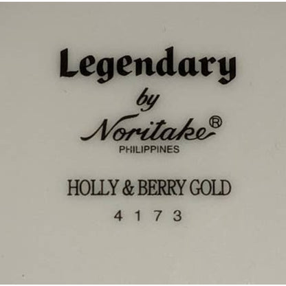 Noritake Holly and Berry Gold Dinner Plate Christmas Holiday Serving Ware 10.5"