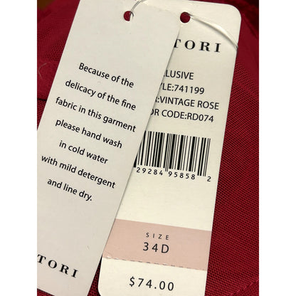 Natori NWT Vintage Rose Pink Elusive Full Fit Contour Underwire Bra 34D