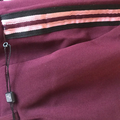 Laundry By Shelli Segal NWT Wine Side Stripe Trouser Size 4