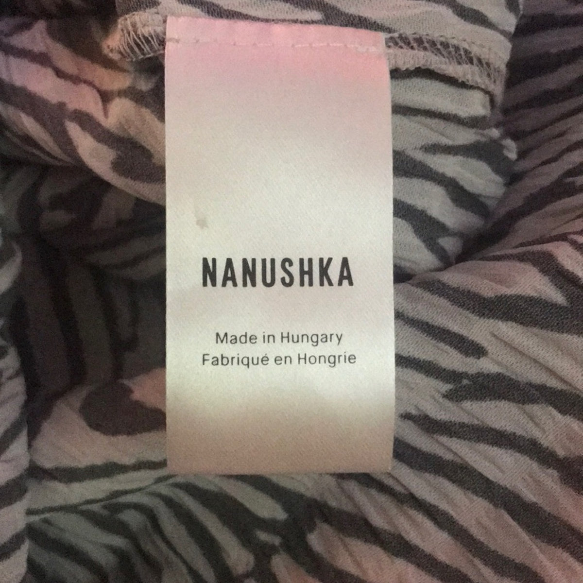Nanushka Zebra Print Long Sleeve Shirtdress Size Small New midi buttons NO BELT