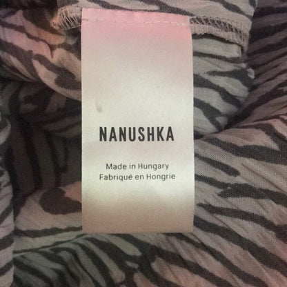 Nanushka Zebra Print Long Sleeve Shirtdress Size Small New midi buttons NO BELT