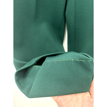 Vintage Polyester Slacks Trousers Forrest Green Dress Pant Straight Leg W33"