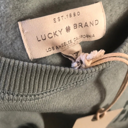 Lucky Brand Rose Logo Fleece Lined Sweatshirt XS Long Sleeve Graphic Shirt Layer