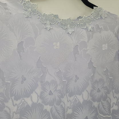 VINTAGE 1980's After Dark Purple Dress Size 12 Crinkle Lace Detail Waist Bow