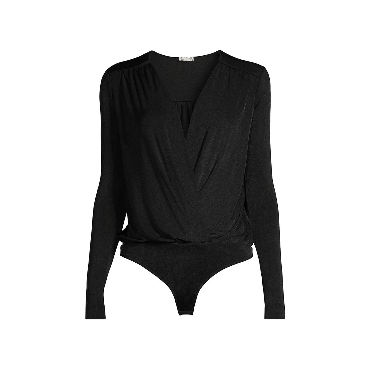 Free People Intimately Turnt Bodysuit Small Black NEW Surplice V-Neck Slinky