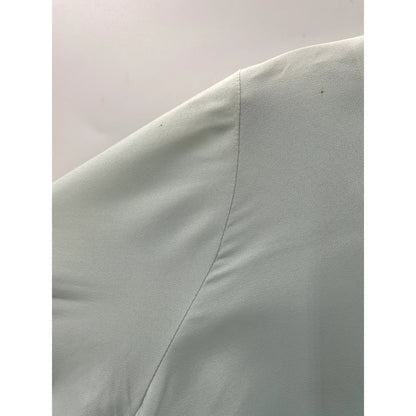 Vintage Sheer Jodel Side Zip Blue Short Sleeve Cropped Round Neck Top