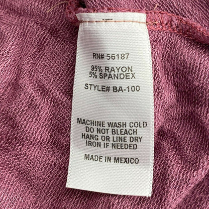Baea Los Angeles Bohemian 3/4 Sleeve Crossback Pullover Top Sz Medium Pink NWT