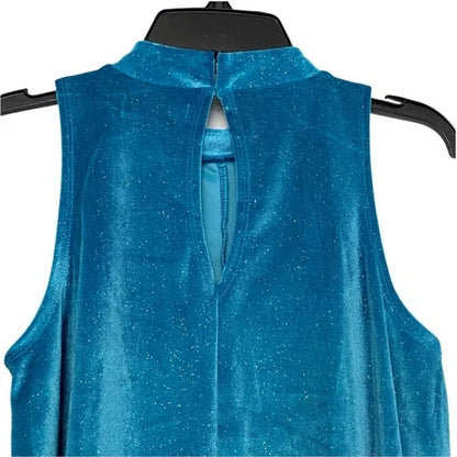 HARPER CANYON Kids' Sparkle Velour Dress XL Extra Large 14/16 Teal Ocean NWT