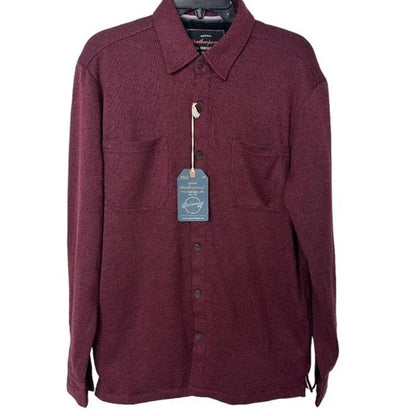 Weatherproof Mens Faux Fur-Lined Button Shirt Sz XL/Extra Large Red Mahogany NWT