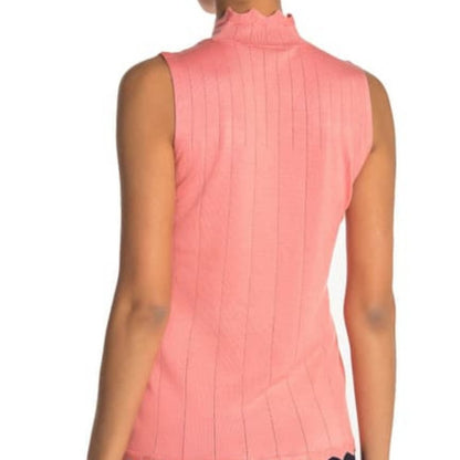 NWT Cyrus Pointelle Scallop Trim Knit Tank Top Size Large