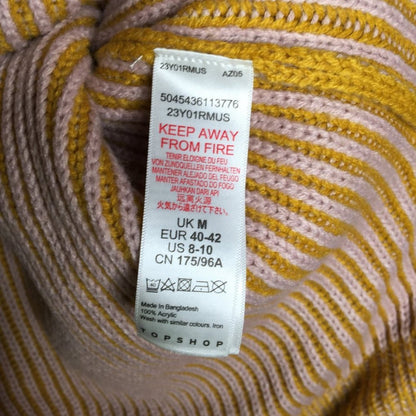 Top Shop Pullover Sweater Long Sleeves Mock Neck Mustard 8-10 drop shoulder NEW