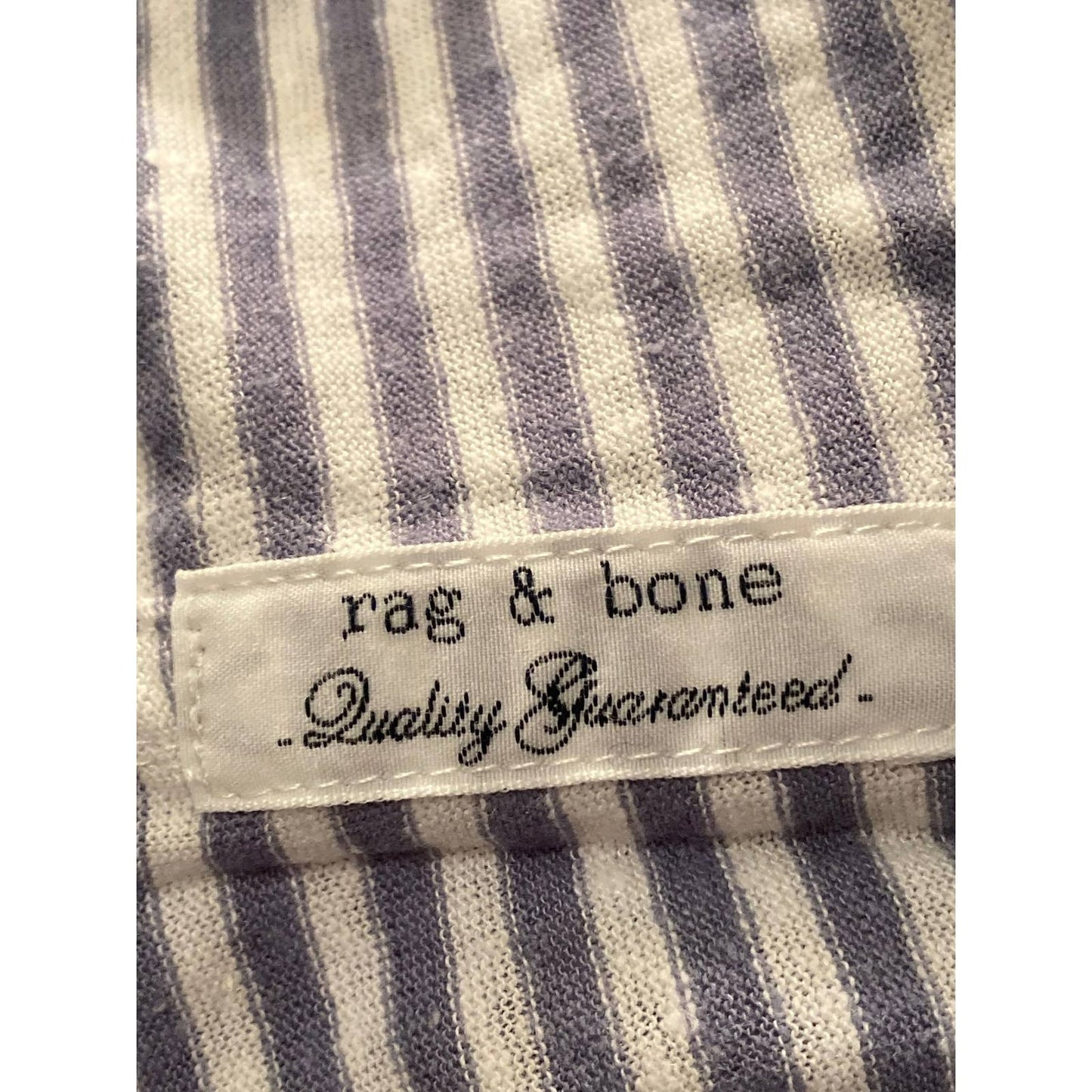 Rag & Bone Linen Blend Round Neck Tunic Top Sz 2XL Dusk Lavender Air Stripe NWT