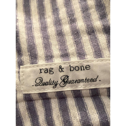 Rag & Bone Linen Blend Round Neck Tunic Top Sz 2XL Dusk Lavender Air Stripe NWT