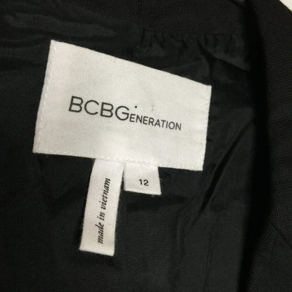 BCBGeneration 2 Button Lightweight Summer Blazer Long 3/4 Sleeve V-Neck Black 12