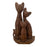 Vintage Kitty Family Teak Wooden Cat Trio Sculpture Hand Carved Mid Century