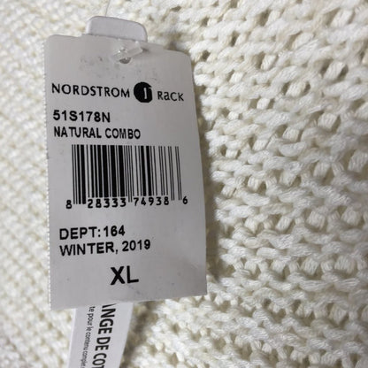 Rdi Open Stitch Pullover Sweater Long Sleeve V-Neck Natural Combo X-Large NEW