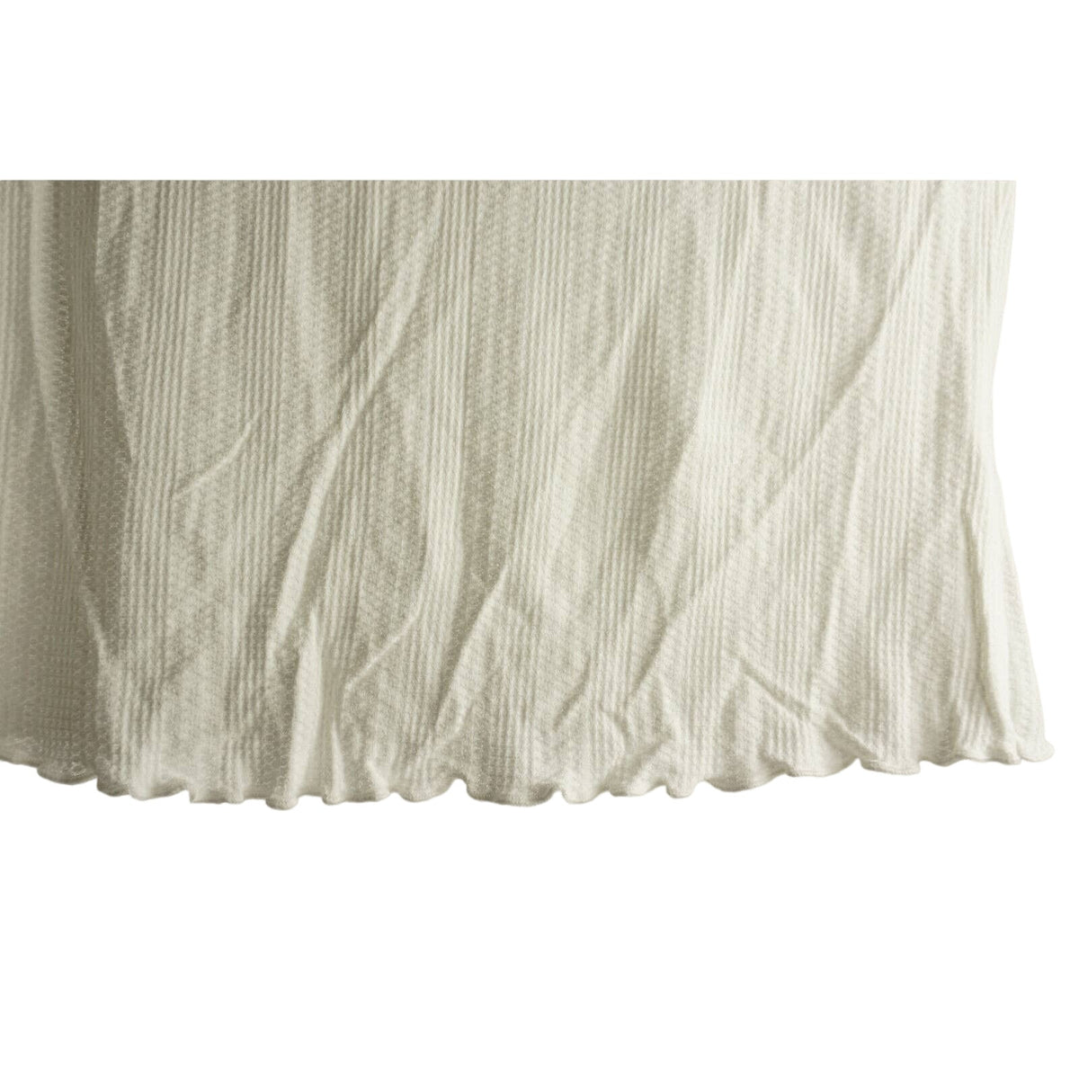 All in Favor Mock Neck Textured Rib Top Large Ivory NEW Lettuce Edge Long Sleeve