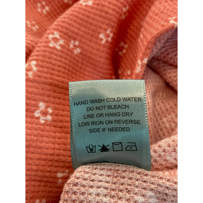 Good Luck Gem Lightweight Waffle Pullover Top Size XL / Extra Large in Peach NWT
