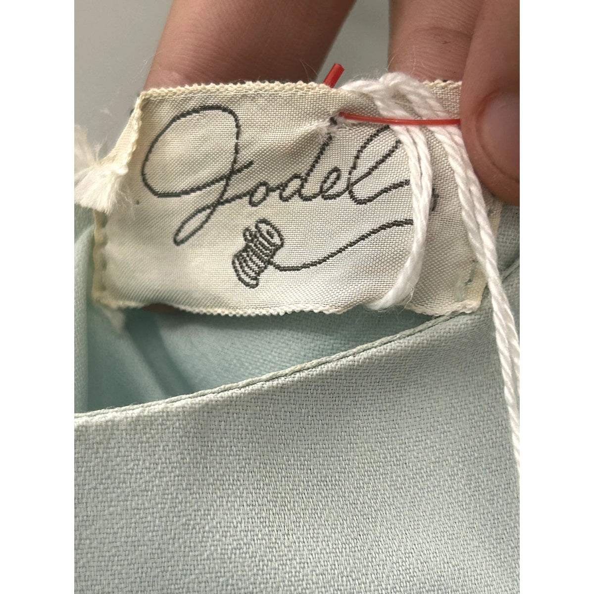 Vintage Sheer Jodel Side Zip Blue Short Sleeve Cropped Round Neck Top