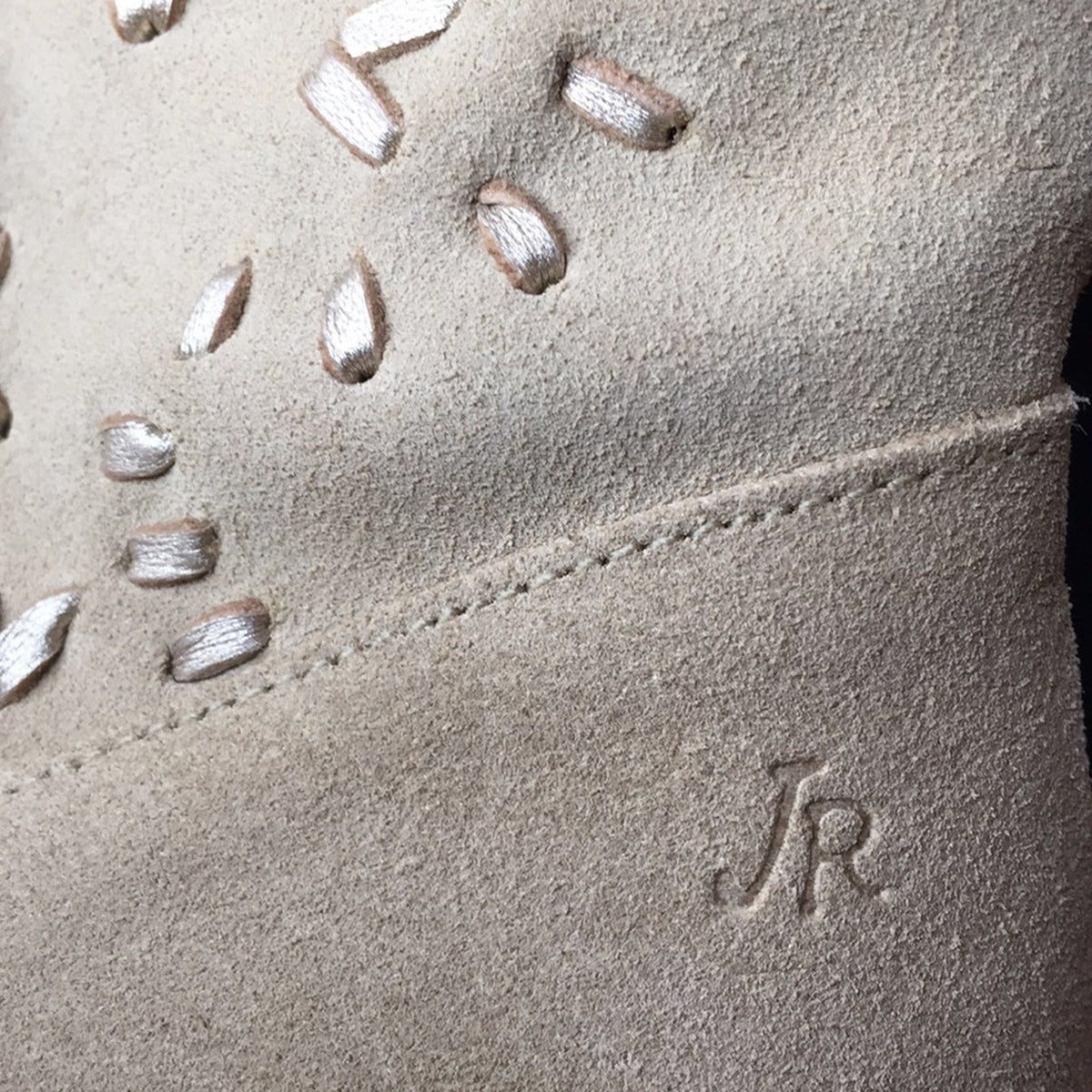 JACK ROGERS Kaitlin Tan suede boots leather accent 7.5 Medium Booties