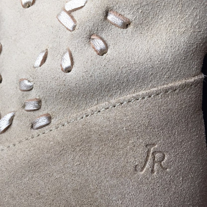 JACK ROGERS Kaitlin Tan suede boots leather accent 7.5 Medium Booties