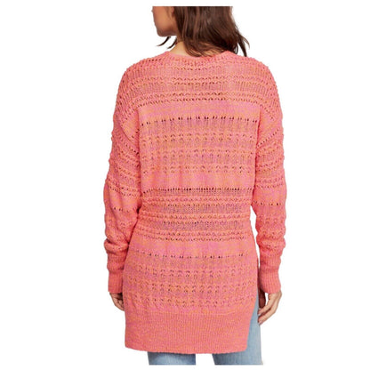 Free People NWT Long Sweater Hot Tropics Paloma Combo V-Neck Small