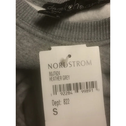 Derek Heart NWT Cropped Long Sleeve Sweatshirt Heather Grey Small