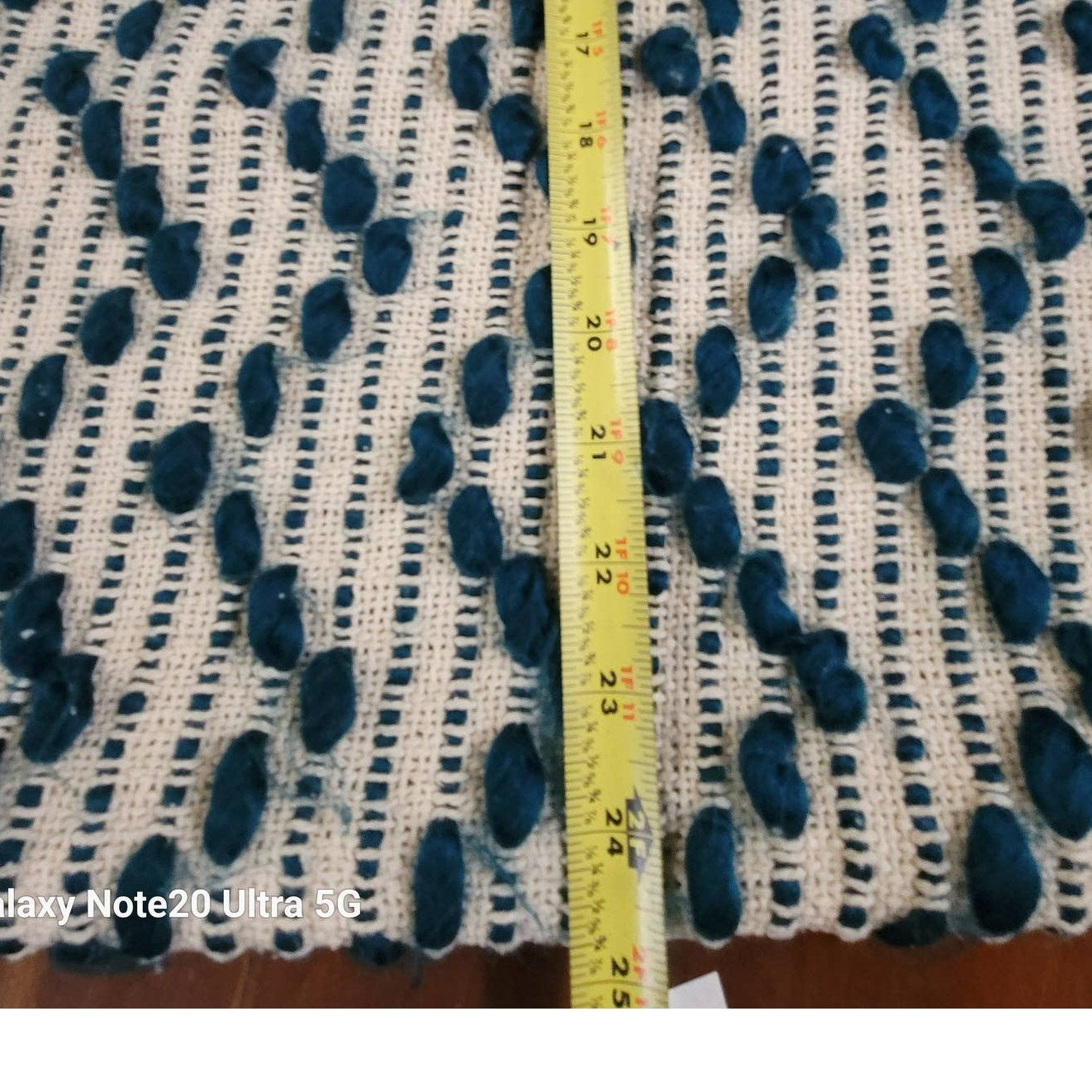 HandWoven Dark Turquoise Throw Blanket Geometric  Contemporary Diamond Tassels
