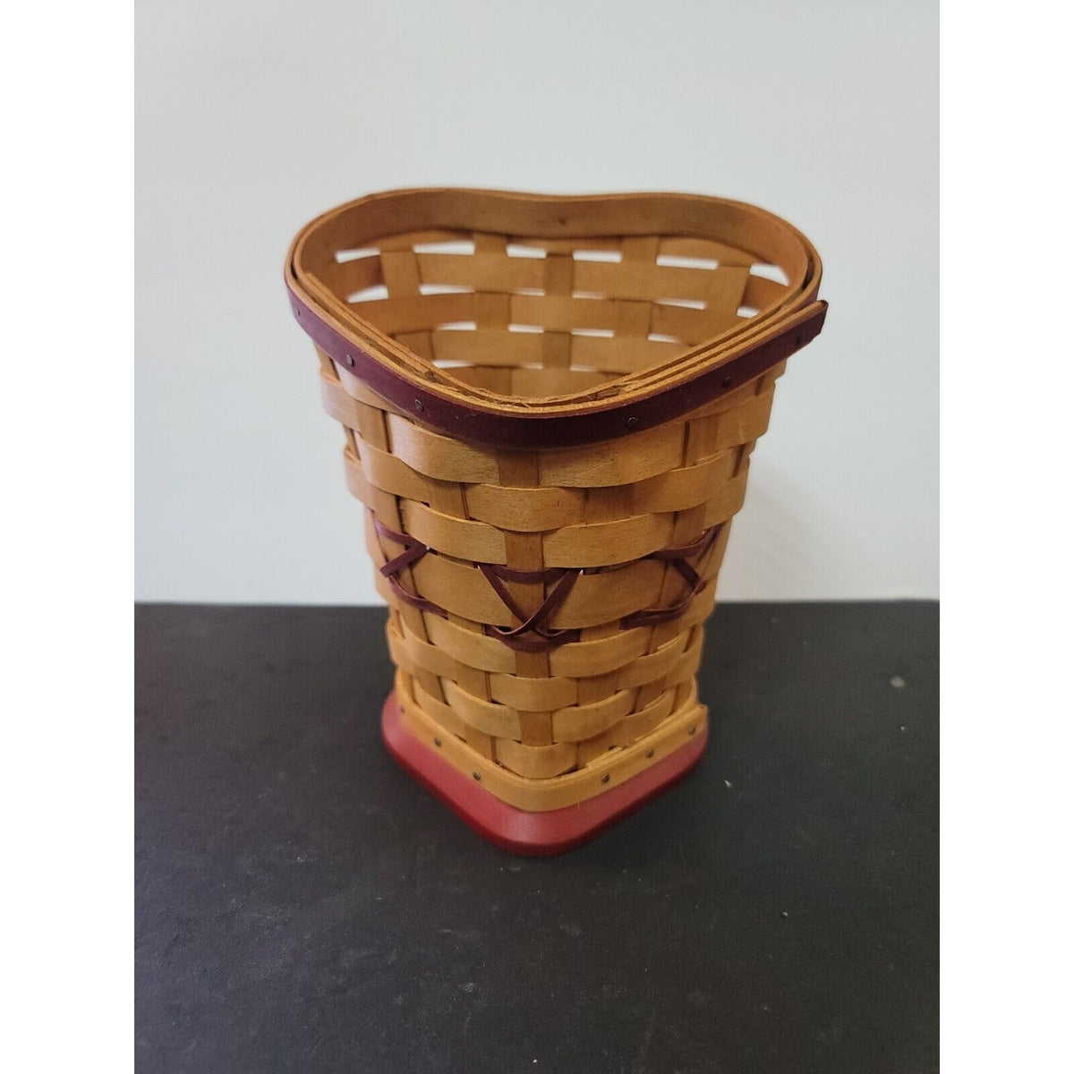 PAIR Of Two 2008 Longaberger WOVEN Sweetheart True Love Heart Shaped Baskets