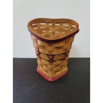 PAIR Of Two 2008 Longaberger WOVEN Sweetheart True Love Heart Shaped Baskets