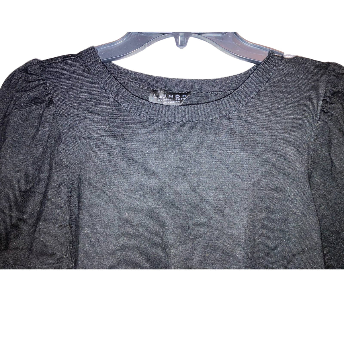 Laundry by Shelli Segal Twofer Sweater Top Medium Black & White NEW Puff Sleeve