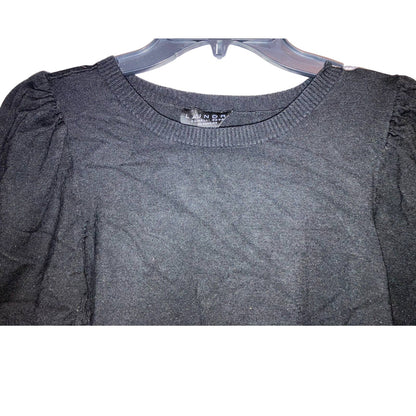 Laundry by Shelli Segal Twofer Sweater Top Medium Black & White NEW Puff Sleeve