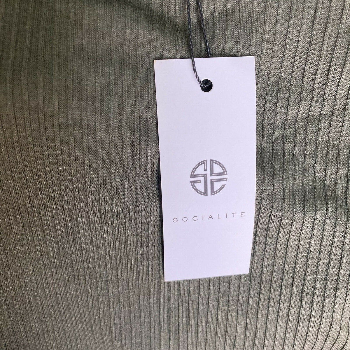 Socialite Dress Mini Ribbed Olive Green Womens Size extra large comfortable