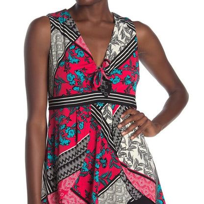 Laundry By Shelli Segal Tie Front Top sleeveless blouse  Casual Multicolor Small