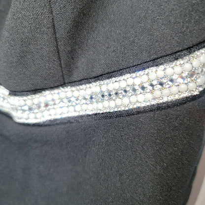 Emerald Sundae Rhinestone Halter Cocktail Dress Sleeveless Knee Length Black 3X