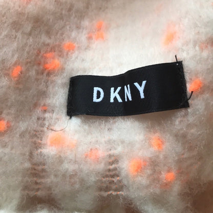 DKNY NEW Pop Neon Speckled Winter Blanket Scarf Oversized Wrap Orange Pink