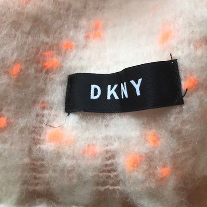 DKNY NEW Pop Neon Speckled Winter Blanket Scarf Oversized Wrap Orange Pink