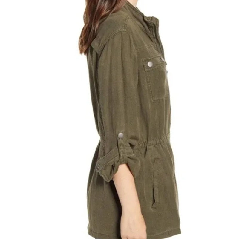Treasure & Bond Linen Blend Field Jacket Olive Green NWT EXTRA SMALL XS new
