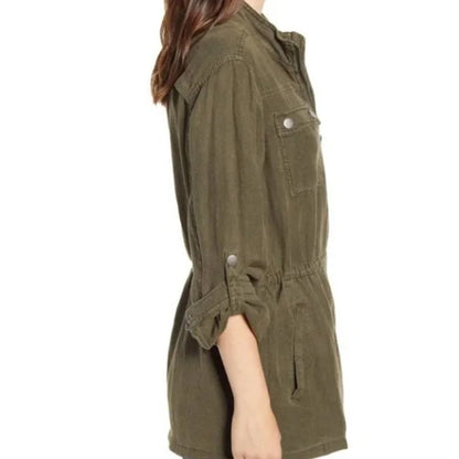 Treasure & Bond Linen Blend Field Jacket Olive Green NWT EXTRA SMALL XS new