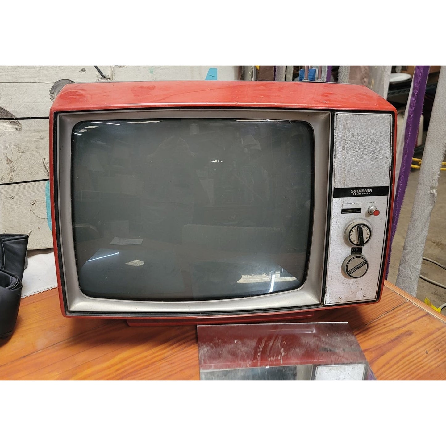 Sylvania VC RED vintage television TV non working theatre movie staging prop