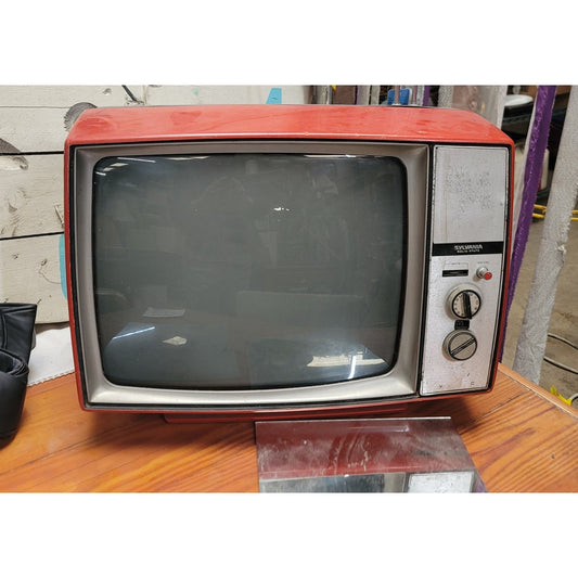 Sylvania VC RED vintage television TV non working theatre movie staging prop