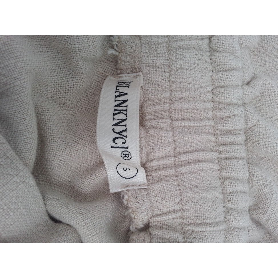 Blank NYC Womens NWT Cream Raw Hem Away From Here Linen Drawstring Shorts Small