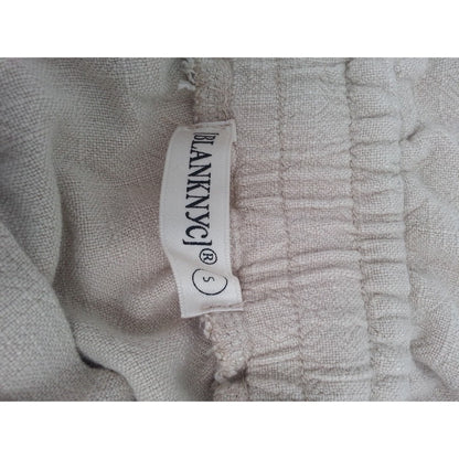 Blank NYC Womens NWT Cream Raw Hem Away From Here Linen Drawstring Shorts Small
