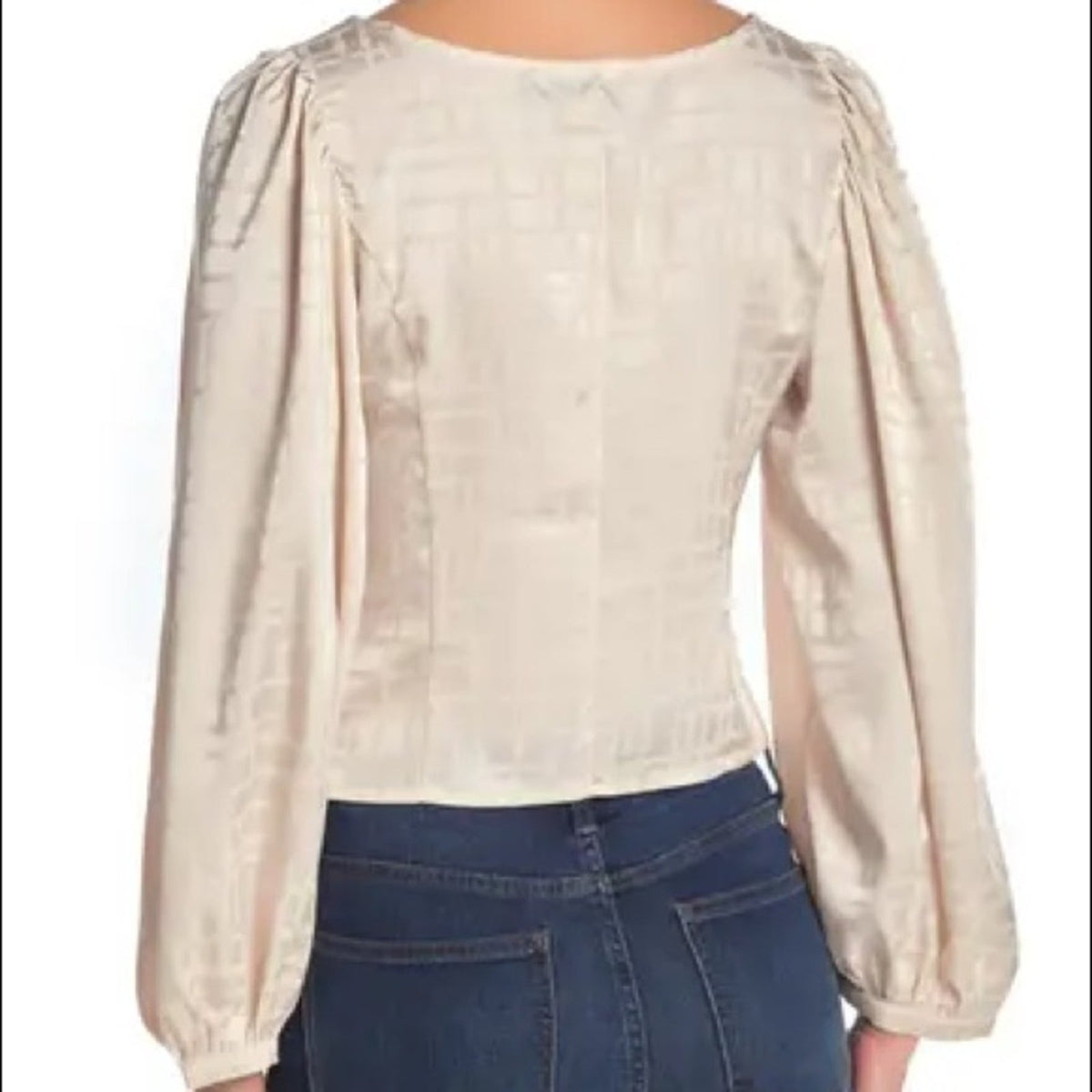 Know One Cares NEW Blouson Sleeve Satin Blouse Size Medium
