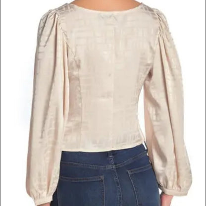 Know One Cares NEW Blouson Sleeve Satin Blouse Size Medium