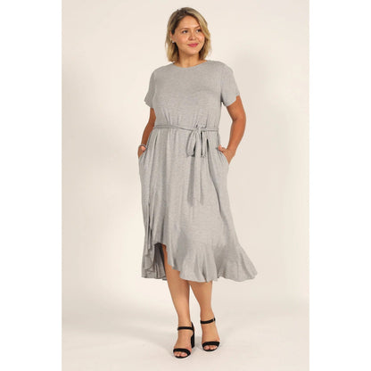 London Times NWT High Low Heather Grey Dress Size 12