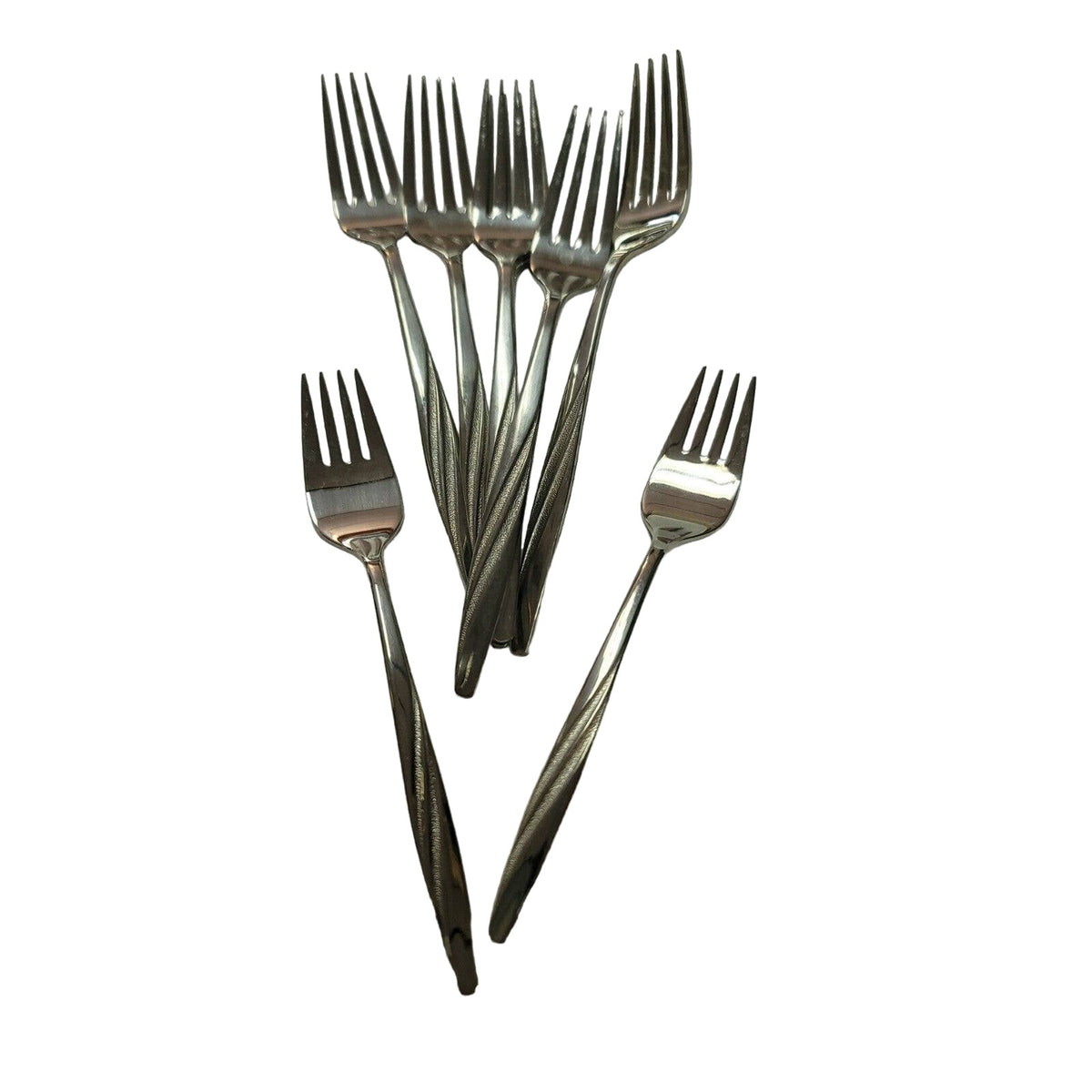 American Stainless Flair Forks 2 Salad 6 Dinner Knives Lot Of 8 Flatware MCM