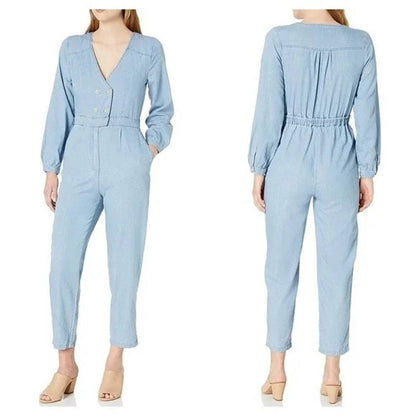 Ali & Jay NWT Blue Surfrider Jumpsuit Chambray Size Medium NEW Casual travel